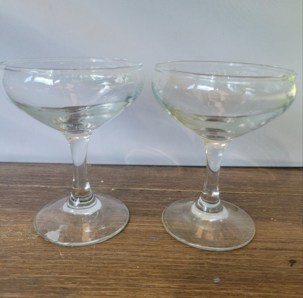 VINTAGE 1973 Toast the Bride & Groom Wine Glasses for your Wedding