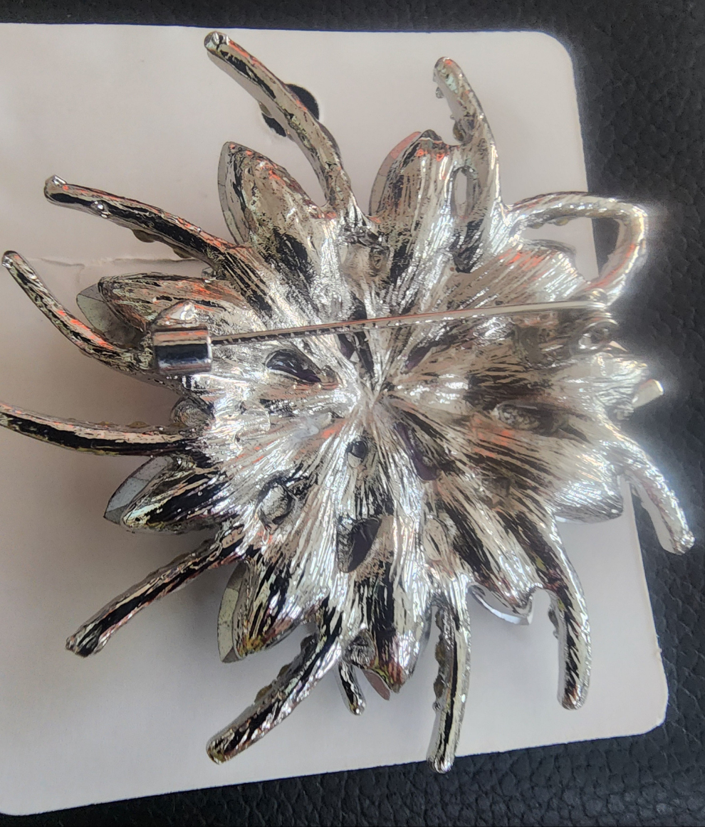 Vibrant Purple Flower Brooch Pin