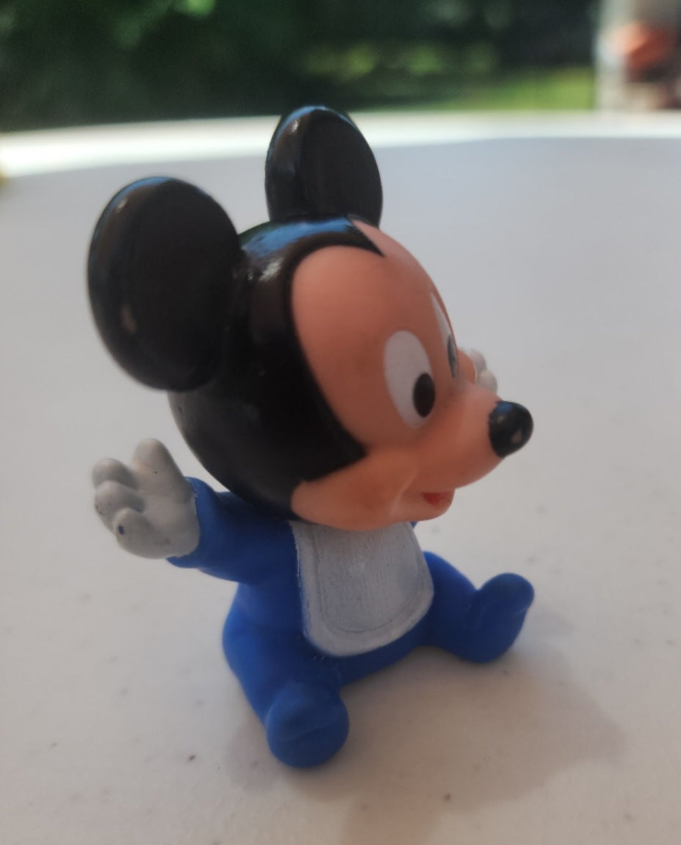 Vintage Disney Baby Mickey Mouse Toy Rubber 2.5 Inch