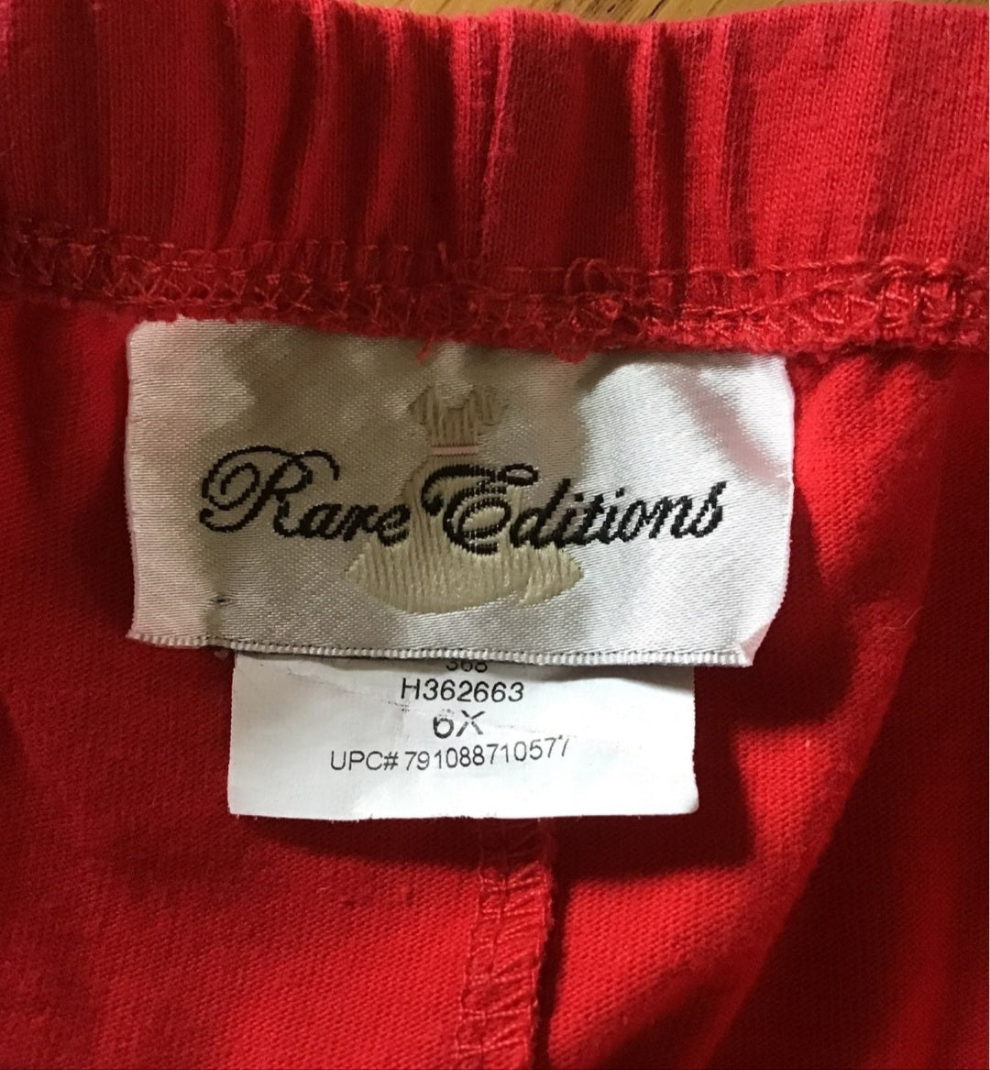 Rare Editions Girls Red and white pants 4th July 6X