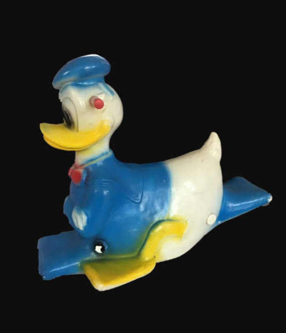 Vintage Rare Disney Donald Blow Mold Duck Toy Rocker