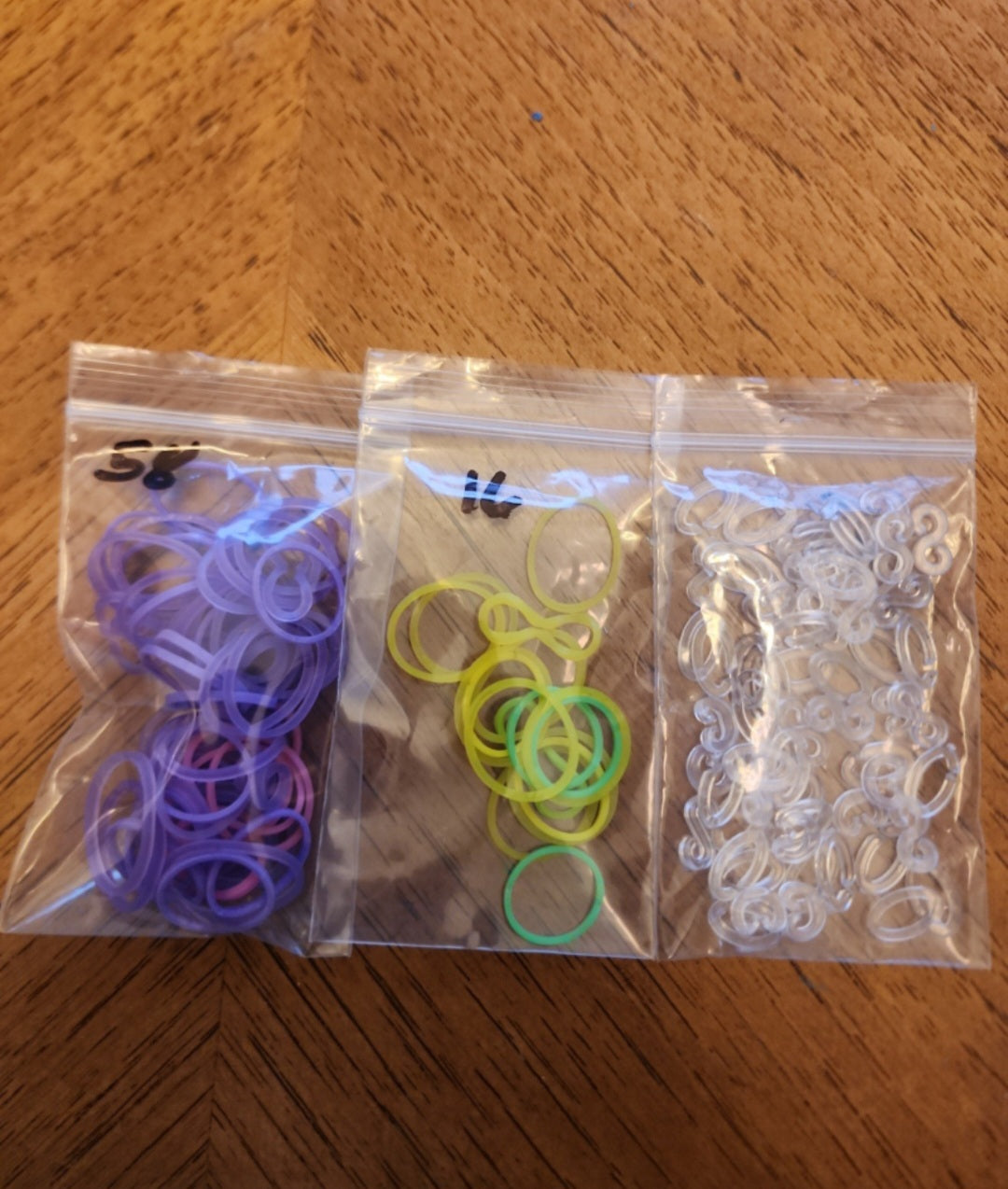 RAINBOW loom lot with c & s clips. Blue turquoise, purple white black
