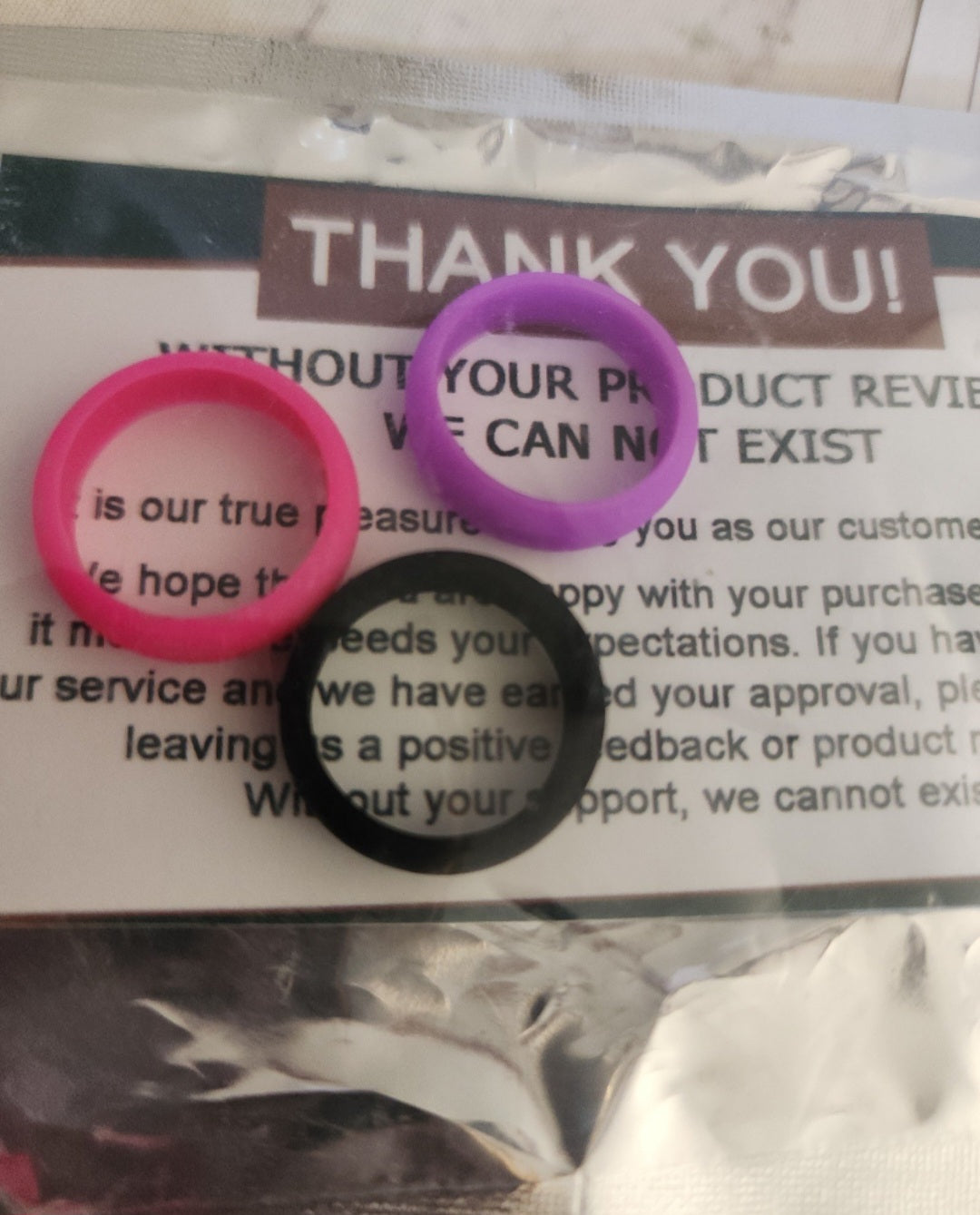 Silicone Rings For Women size 6 Pink Purple Black