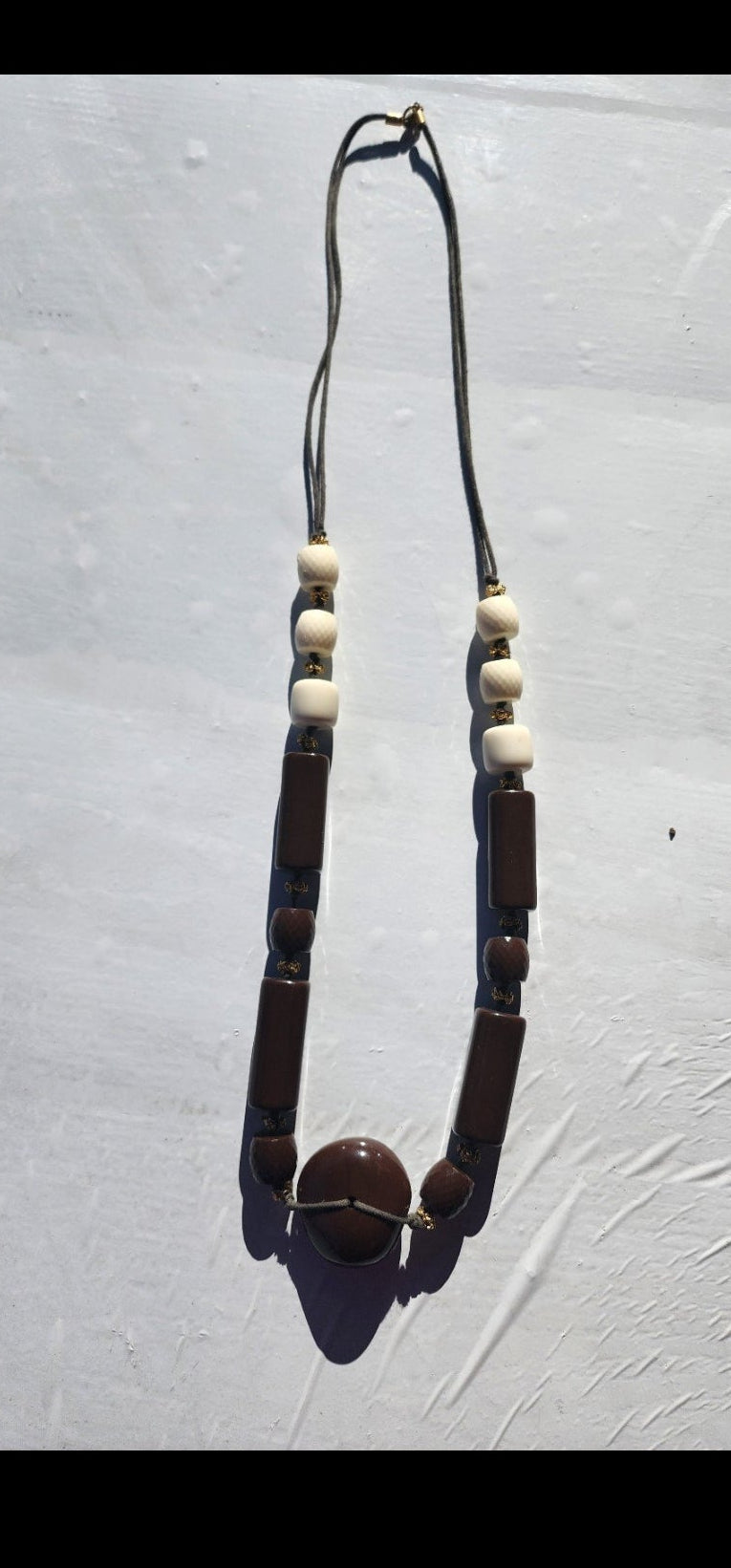 Vintage faceted earthtone bead Necklace