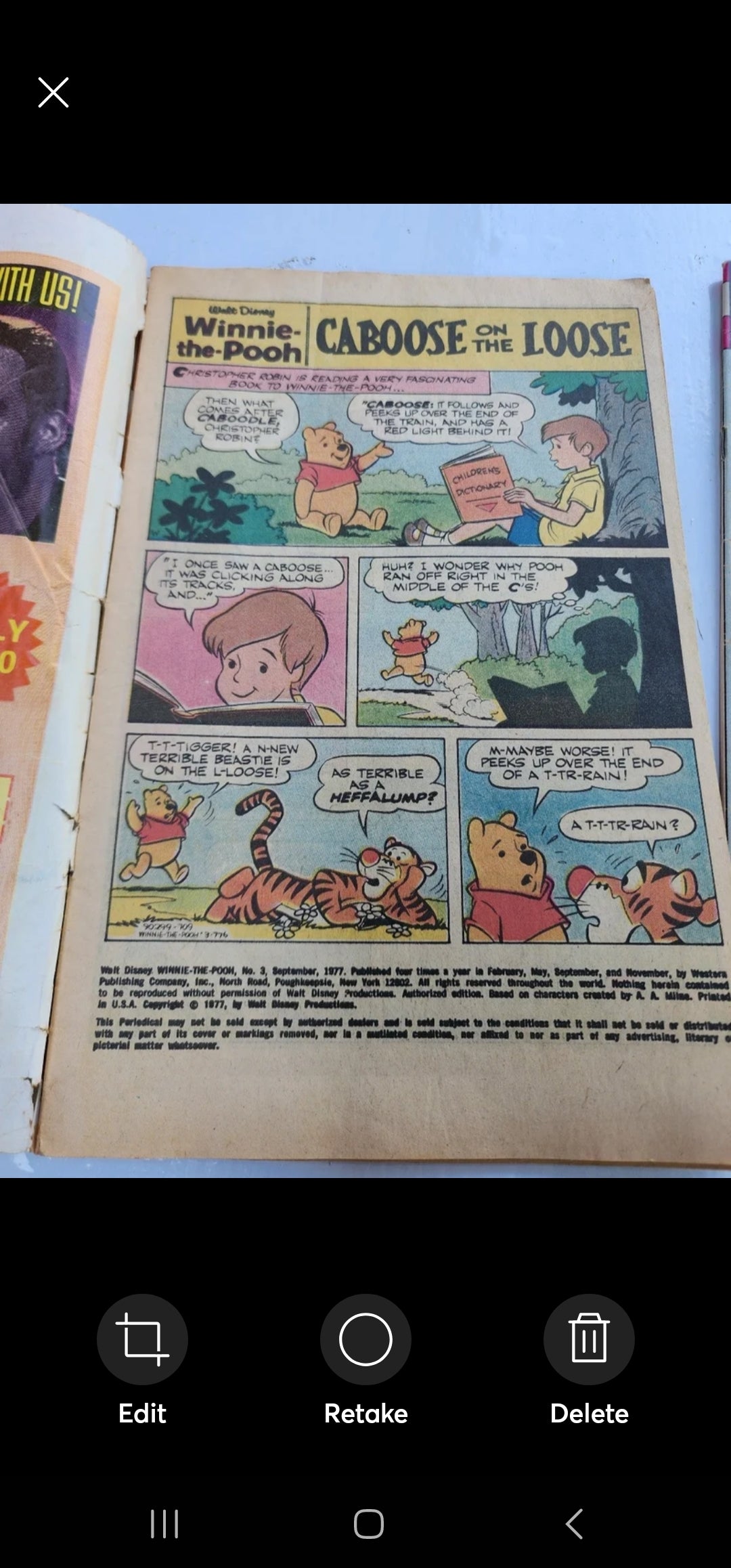 Winnie the Pooh issues #3 (1977) and #26 (1981) published by Whitman Comics