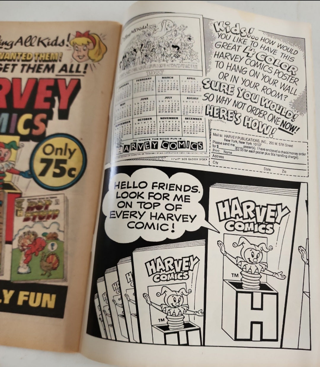 Hot Stuff Harvey the Little Devil Comics featuring a Turkey on cover #167 1987