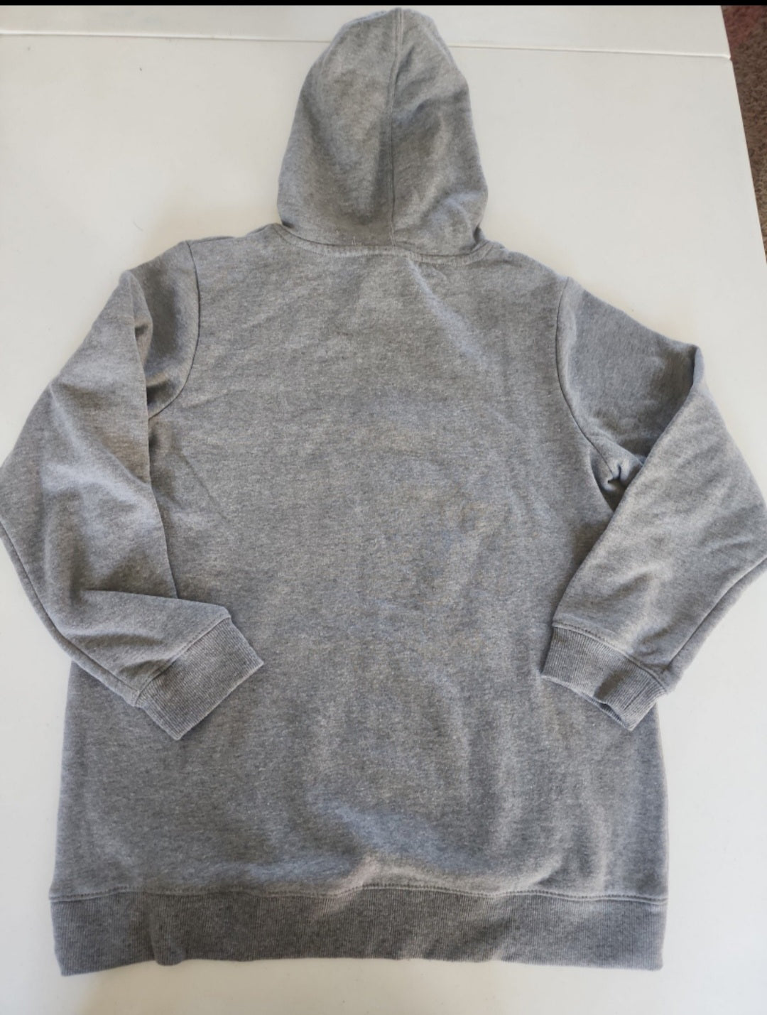 Girl's Gray Hoodie Sweatshirt with Love graphic on front. 16