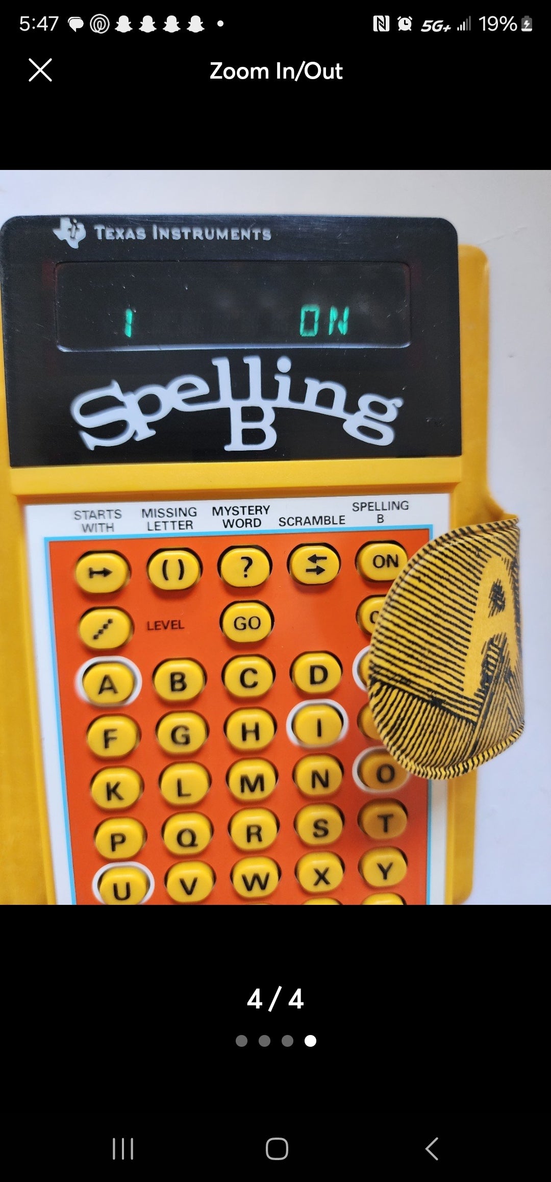Vintage Texas Instruments Spelling B Spelling Bee Calculator & Book in Case