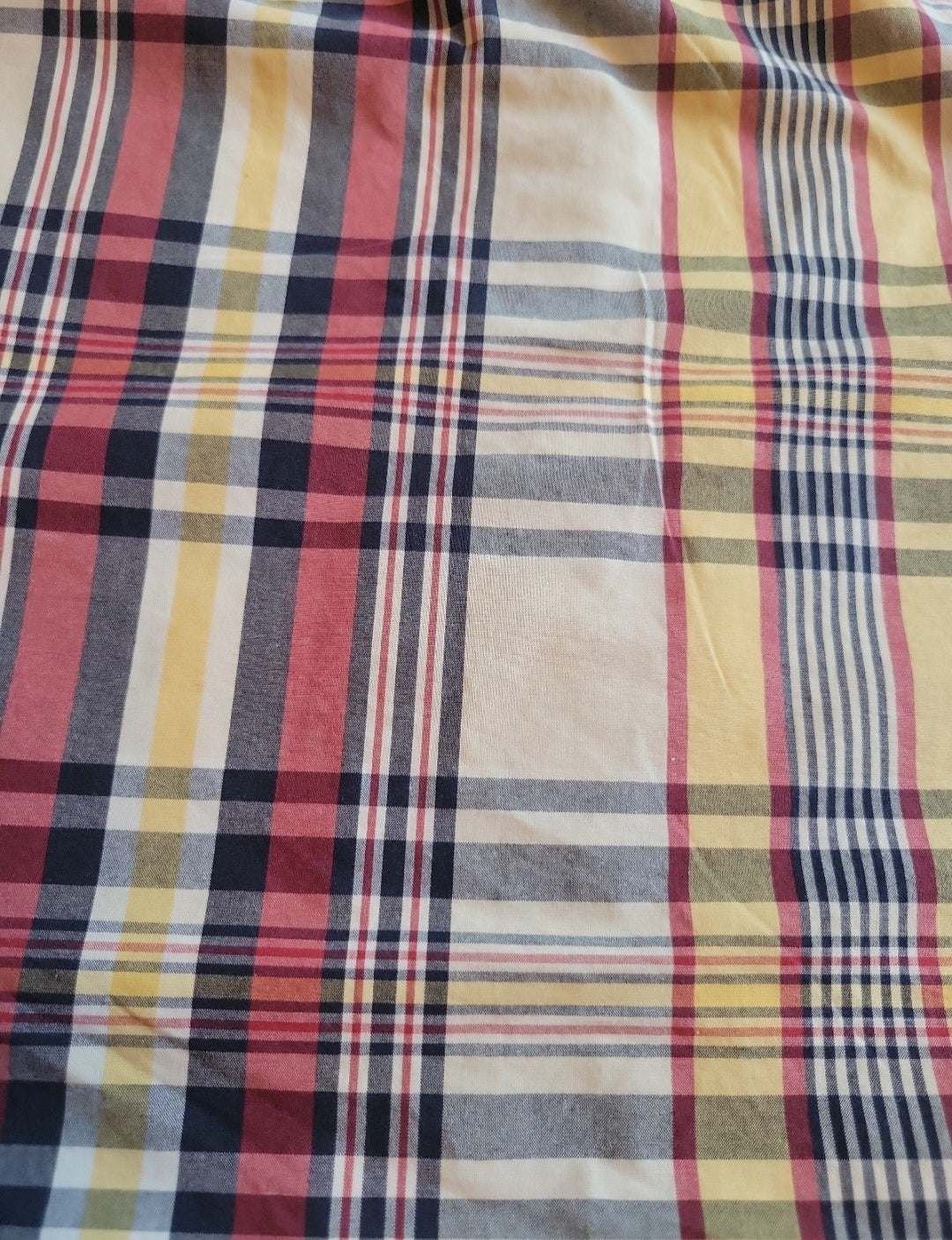 Men's Nautical Button Down plaid Shirt L