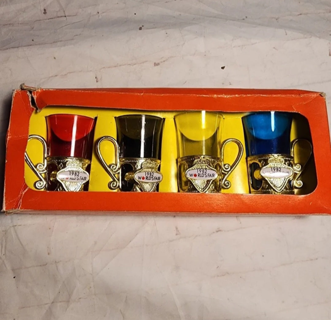 1982 World's Fair Plastic Shot Glasses from Knoxville Tennessee