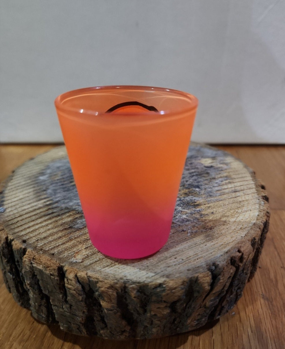 Drunk 2 Shot Glass Panama City Beach orange and pink