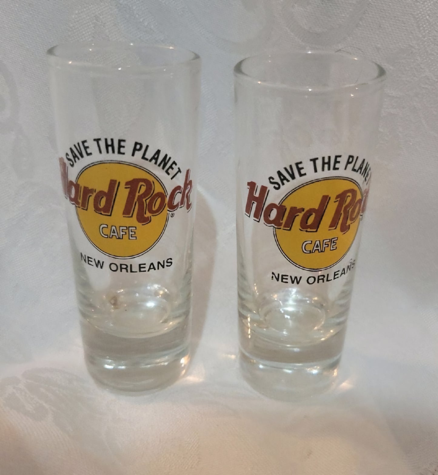 2 Hard Rock Tall Shot Glasses New Orleans