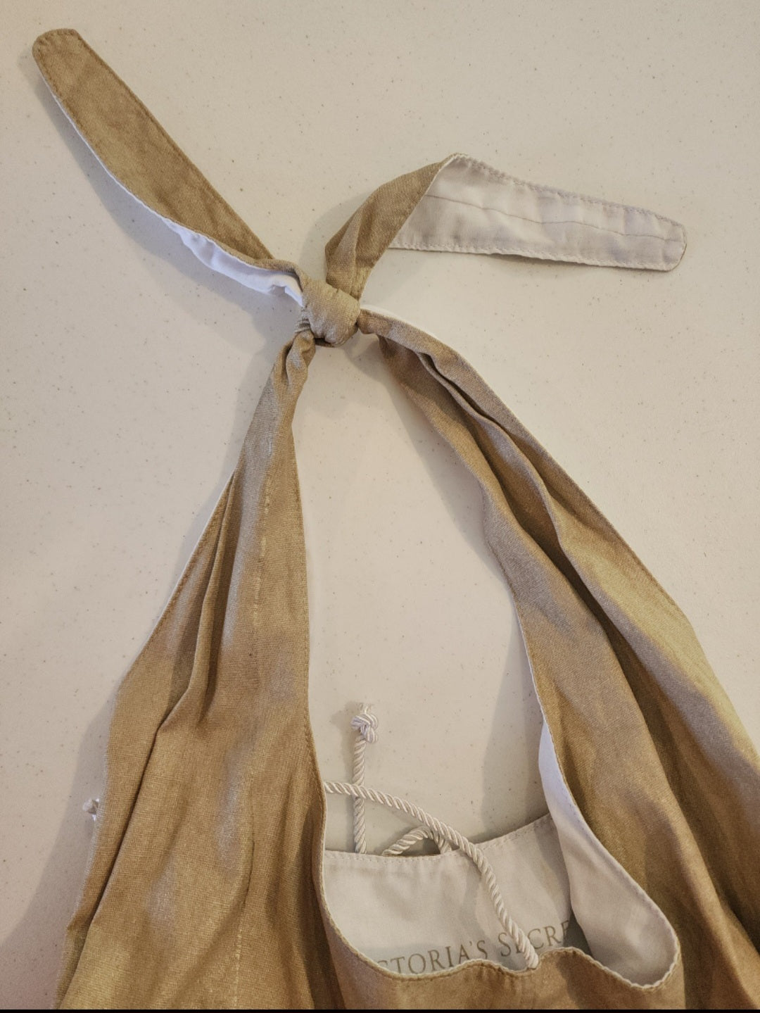 Gold Victoria Secret Tote, White inside