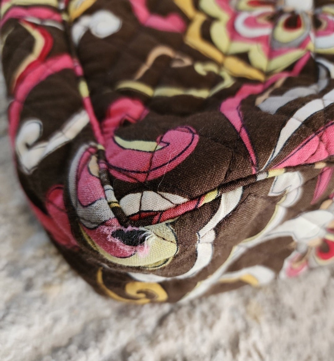 Vera Bradleyl Duffel Tote Bag Brown & Pink Pucinni Pattern see last picture