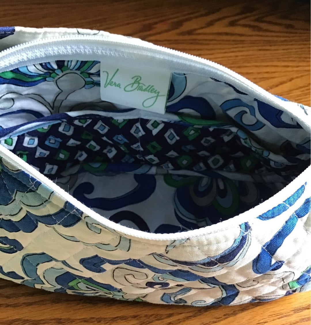 Vera Bradley Purse blue , grey and white floral