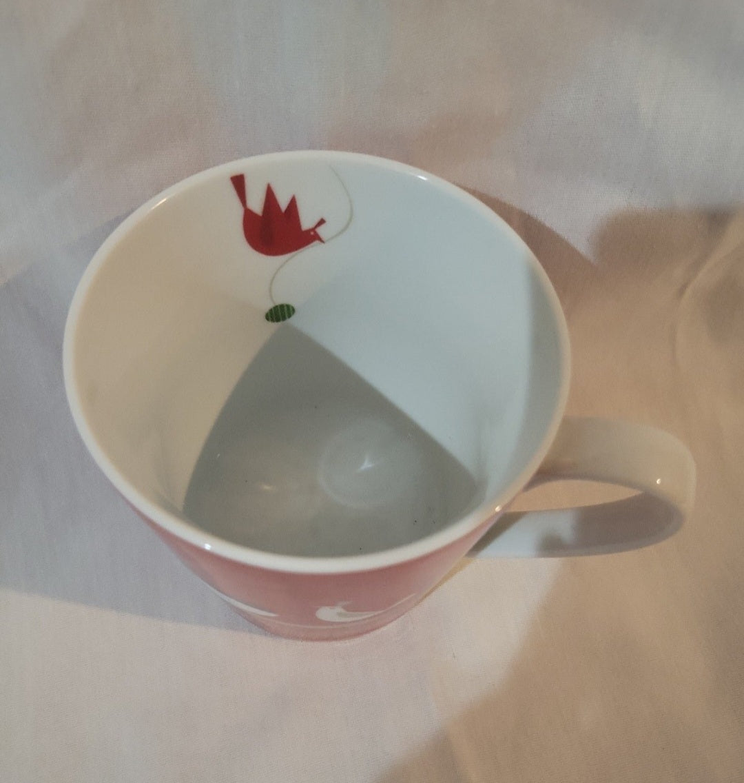 2011 Starbucks Red coffee mug. With Birds like new