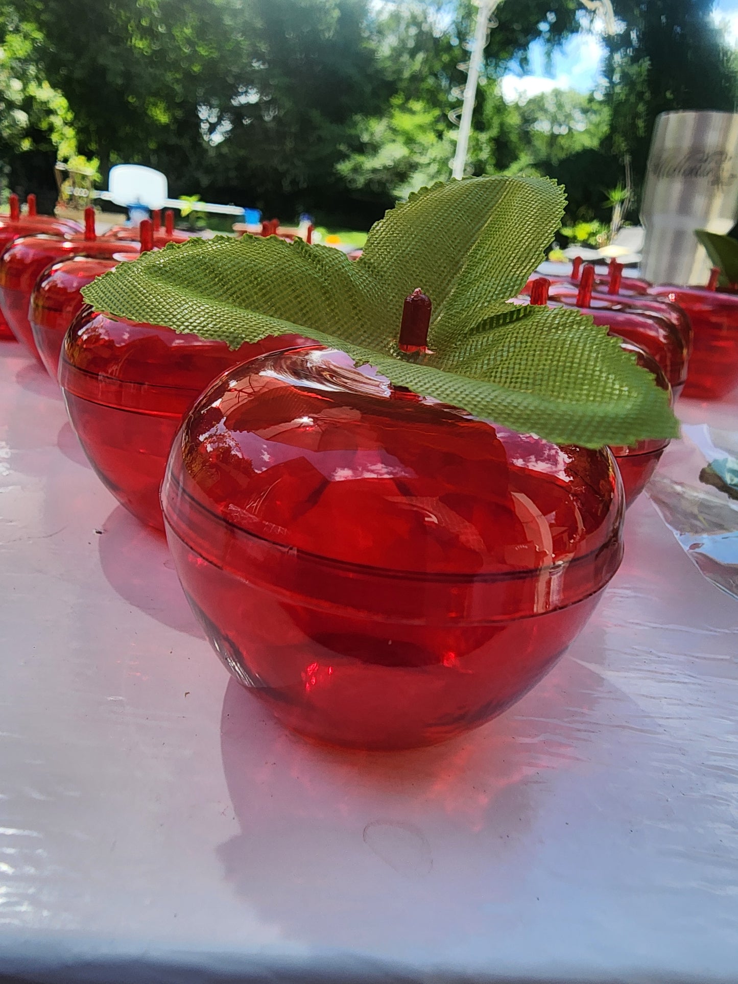 23 Pcs Red- Container Candy Plastic Apples Decorative Fillable Ornament