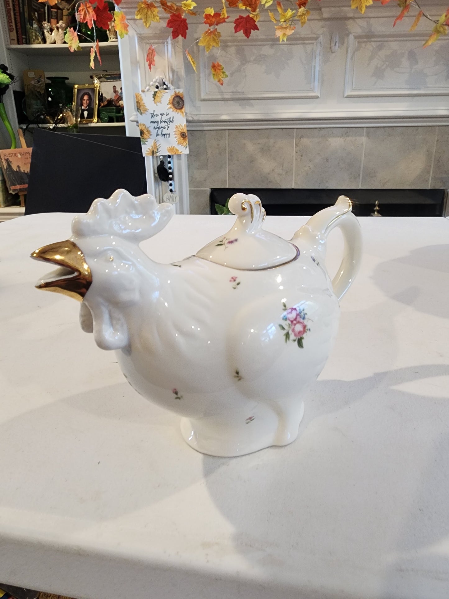 Grace's Teaware Fine Porcelain Chicken Rooster Tea Pot.,
