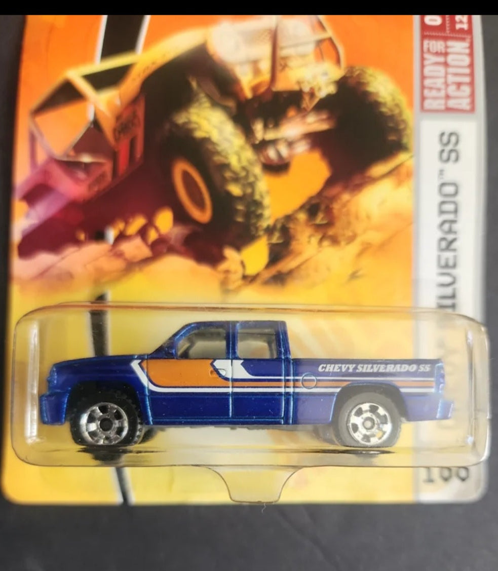 Matchbox Outdoor Sportsman 12/12 (2008) Blue Chevy Silverado SS Toy Truck #100