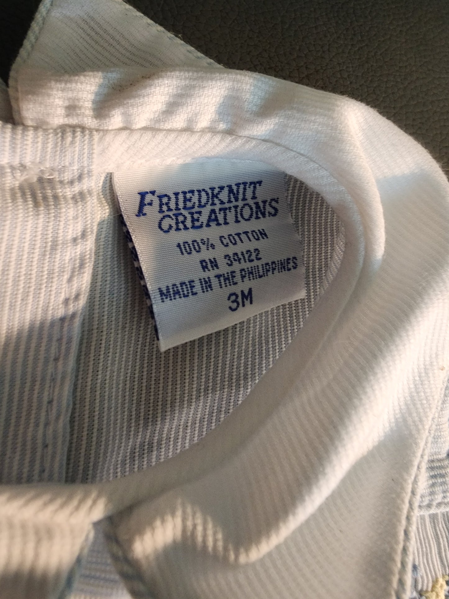 Friedknit Creations Smocked Baby Blue Beach ocean 3 Month Romper for boy