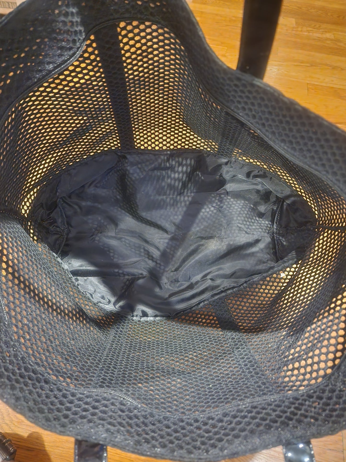 Victoria’s Secret Black Weekender Tote Bag Huge Mesh With gold Logo