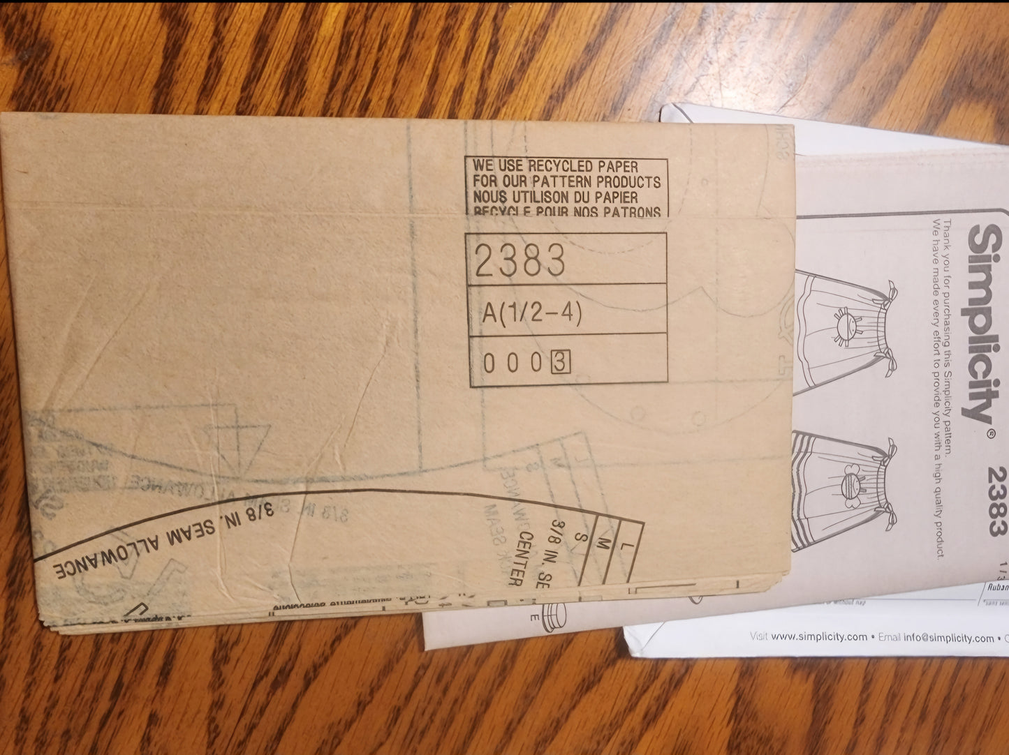 Simplicity 2383 size 1/2,1,2,3,4 Pillowcase Dress Pattern Ladybug, Bee