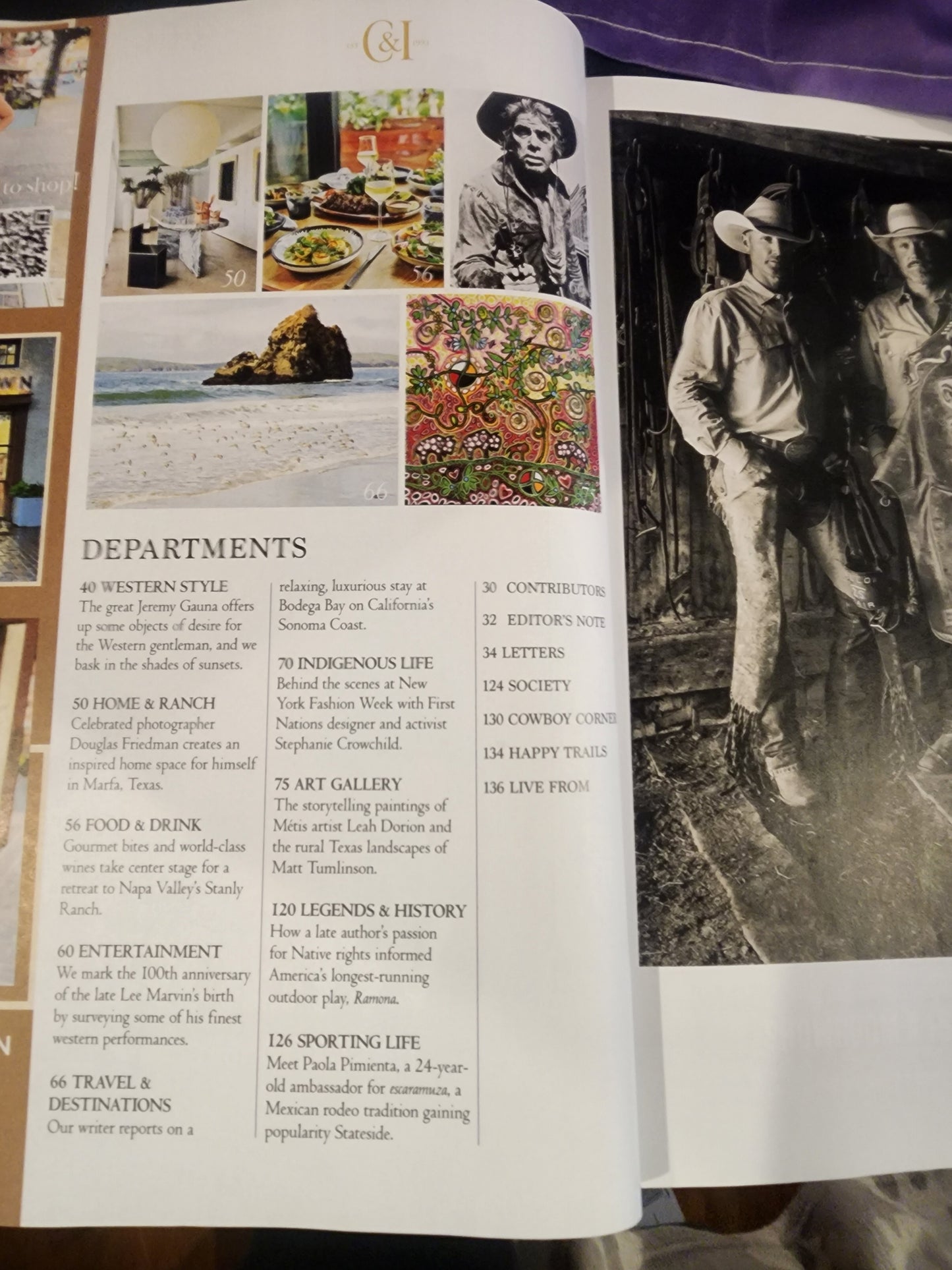 Cowboys & Indians Magazine April 2024 The Western Romances Elizabeth Taylor, Rock Hudson, and James Dean In Giant.