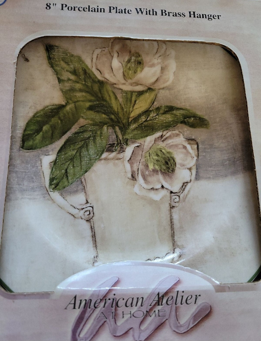 American Atelier 8" Plate Decor with brass hangers new in box