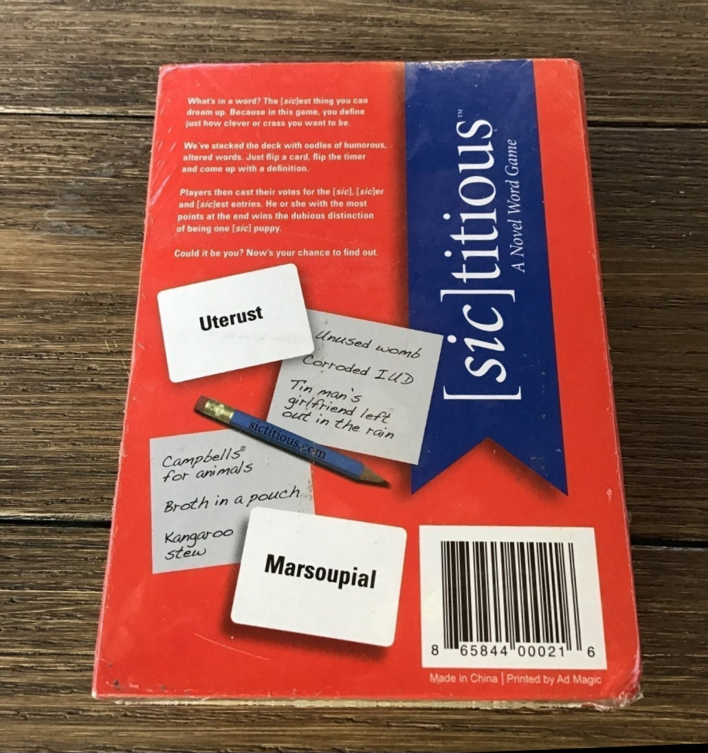 Sictitious a Novel Word Game