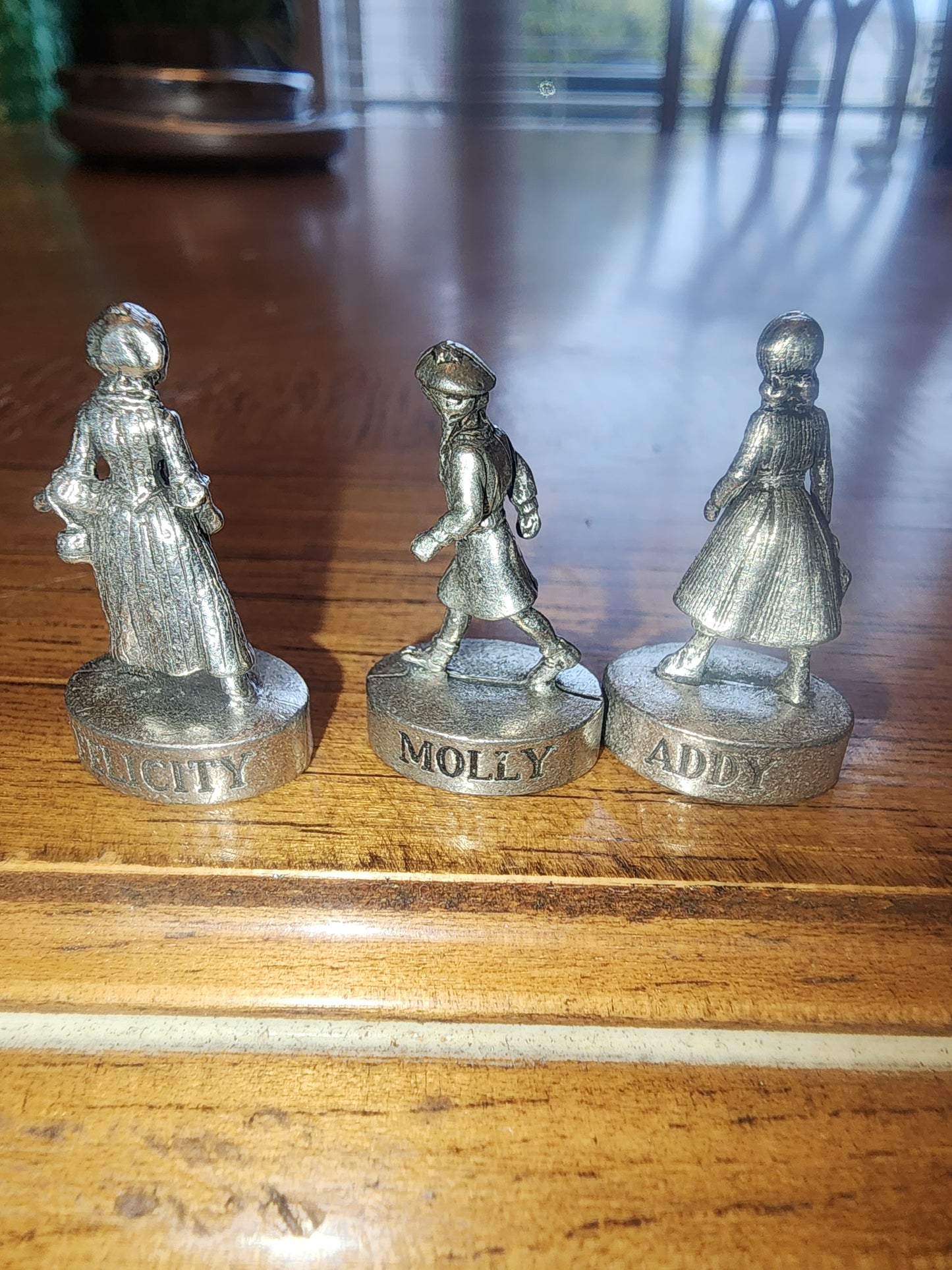 3 American Girl Pewter Pieces 1” tall