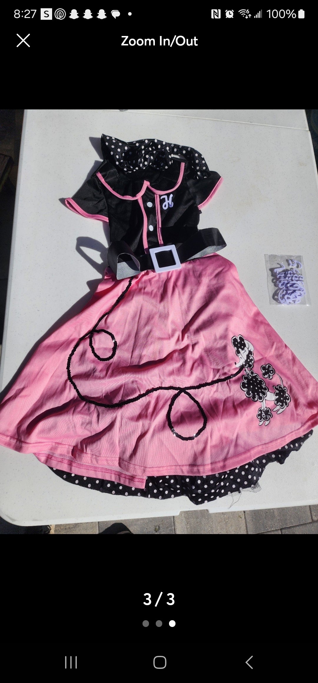 50s Sweetheart Child Girl Costume size  6-8 poodle skirt