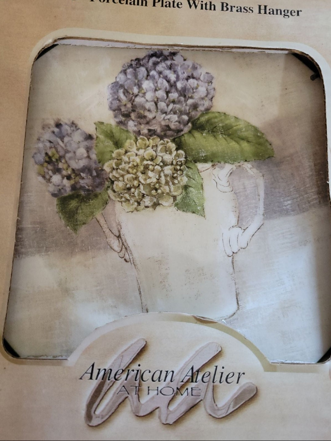 American Atelier 8" Plate Decor with brass hangers new in box