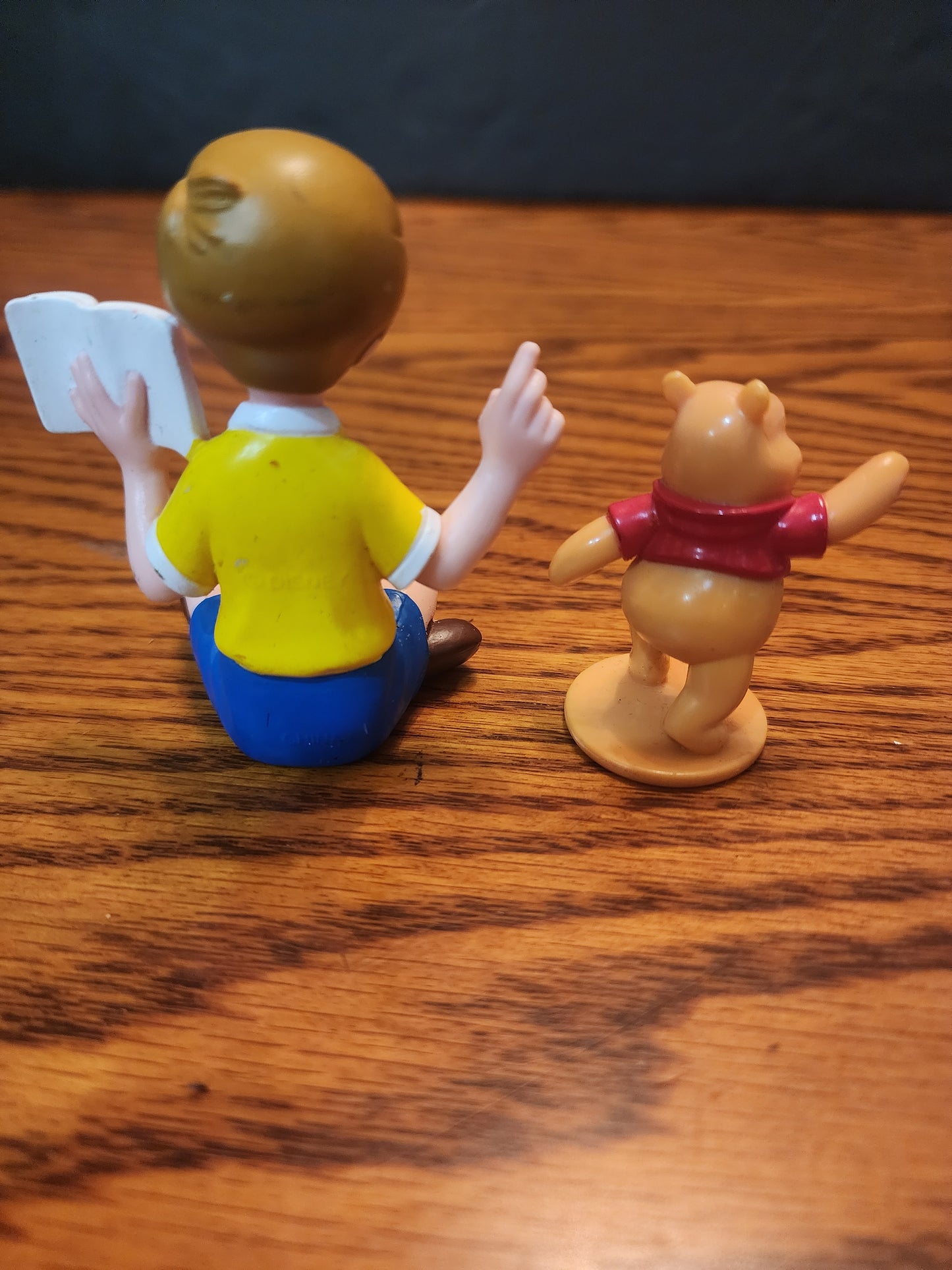 Disney Christopher Robin PVC Figure Holding Book & Winnie the Pooh.