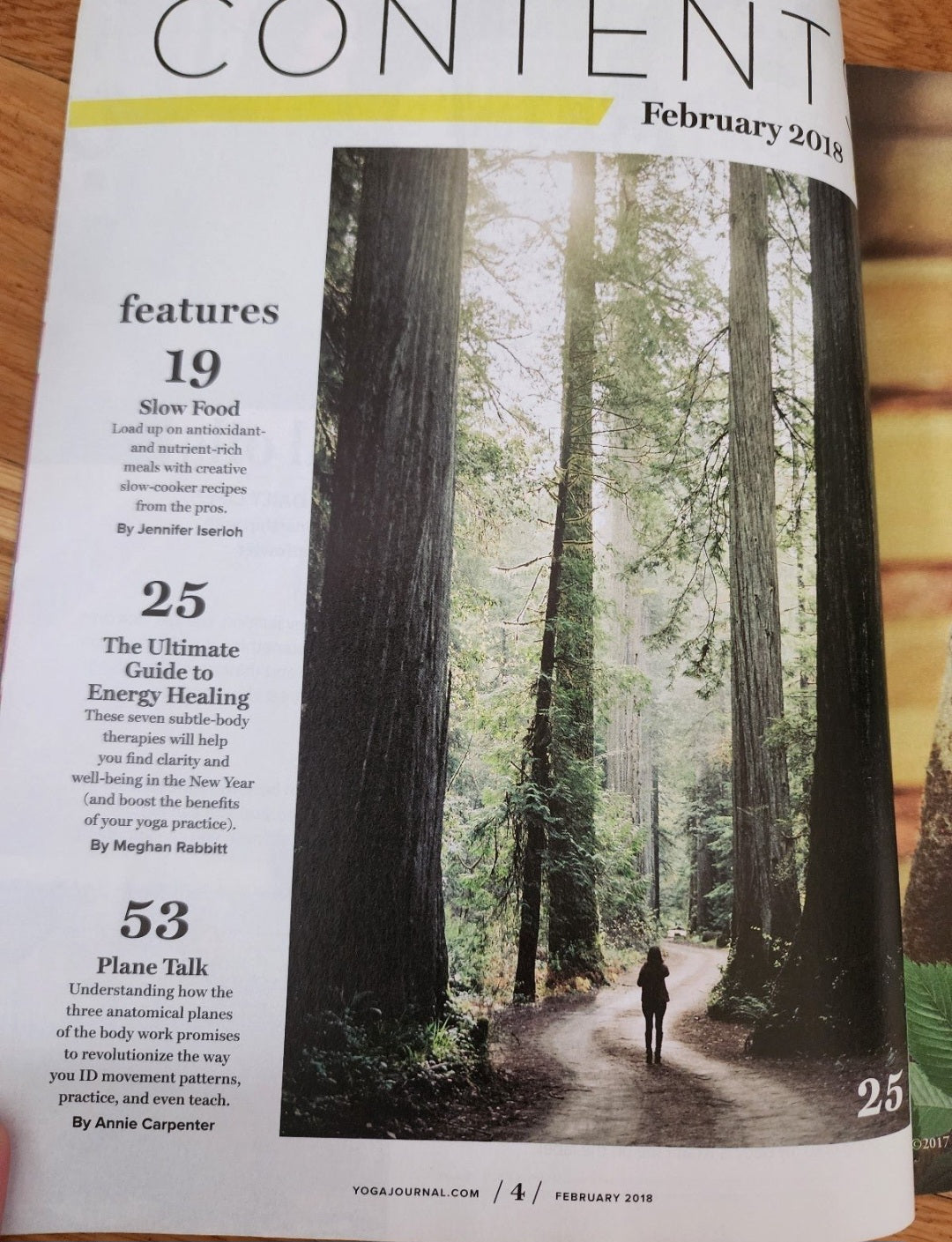 Yoga Journal February 2018 èxercise magazine Healing Energy Therapies Facia 101