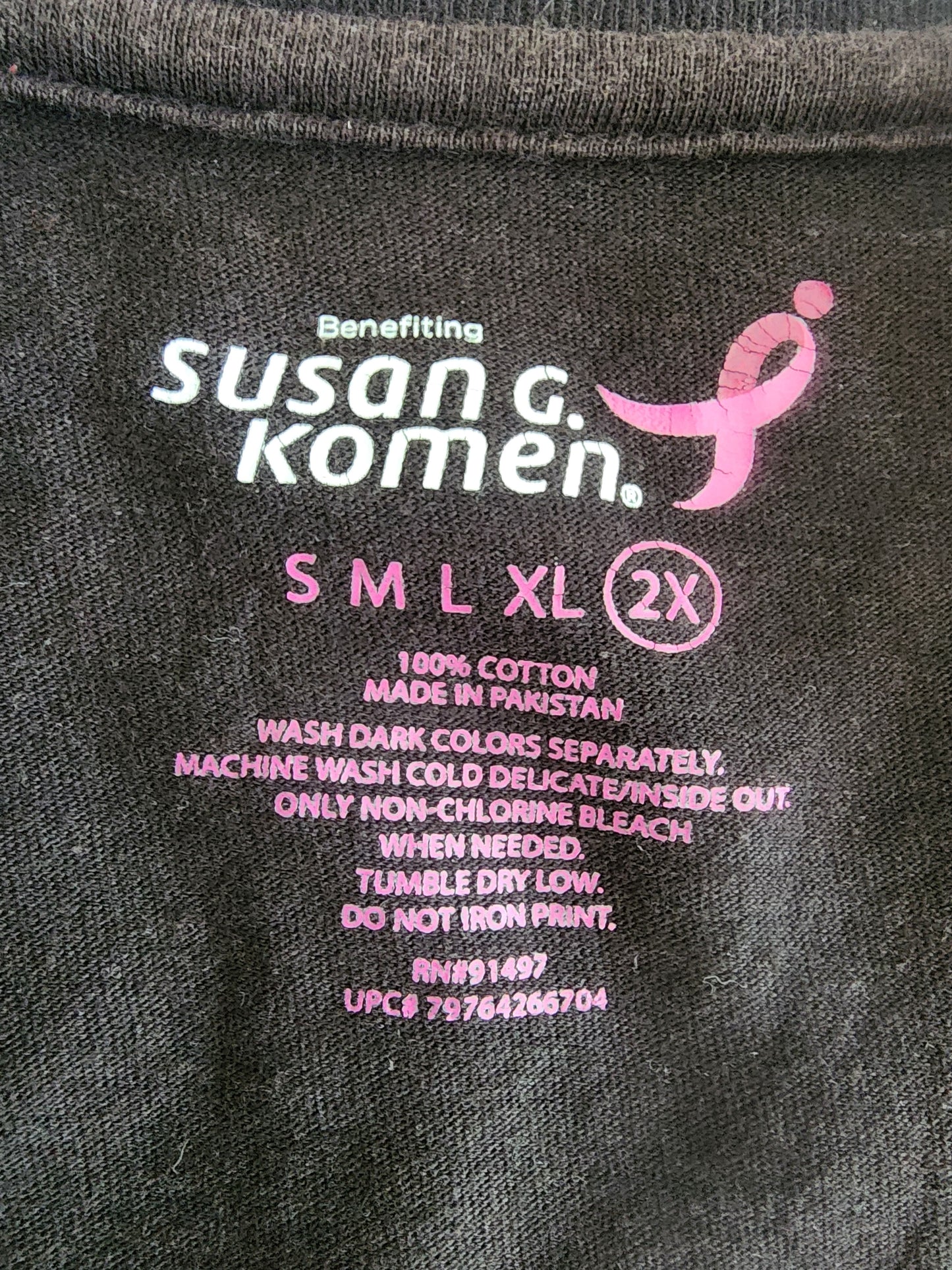 Susan G Komen Womens Jersey Style T Shirt Hope In Pink Breast Cancer 1X