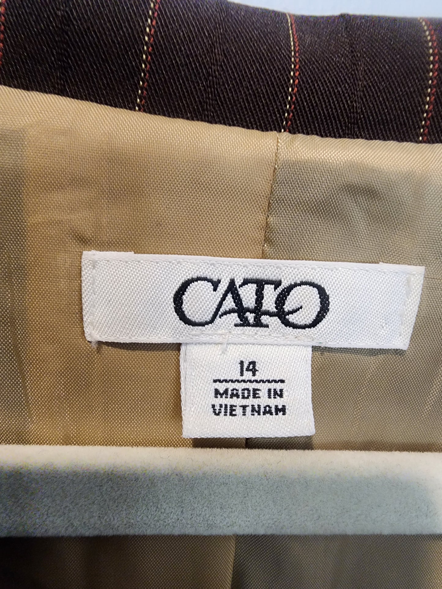 Women's Cato Brown Pinstripe Jacket size 14