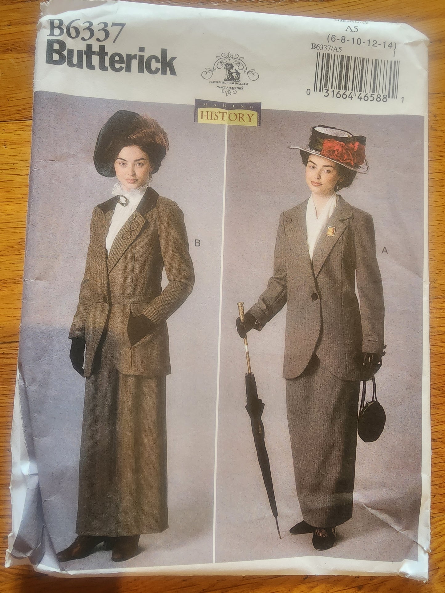 Vtg Butterick 6337 Titanic Edwardian Abby 6 8 10 12 14 Mary Poppins costume