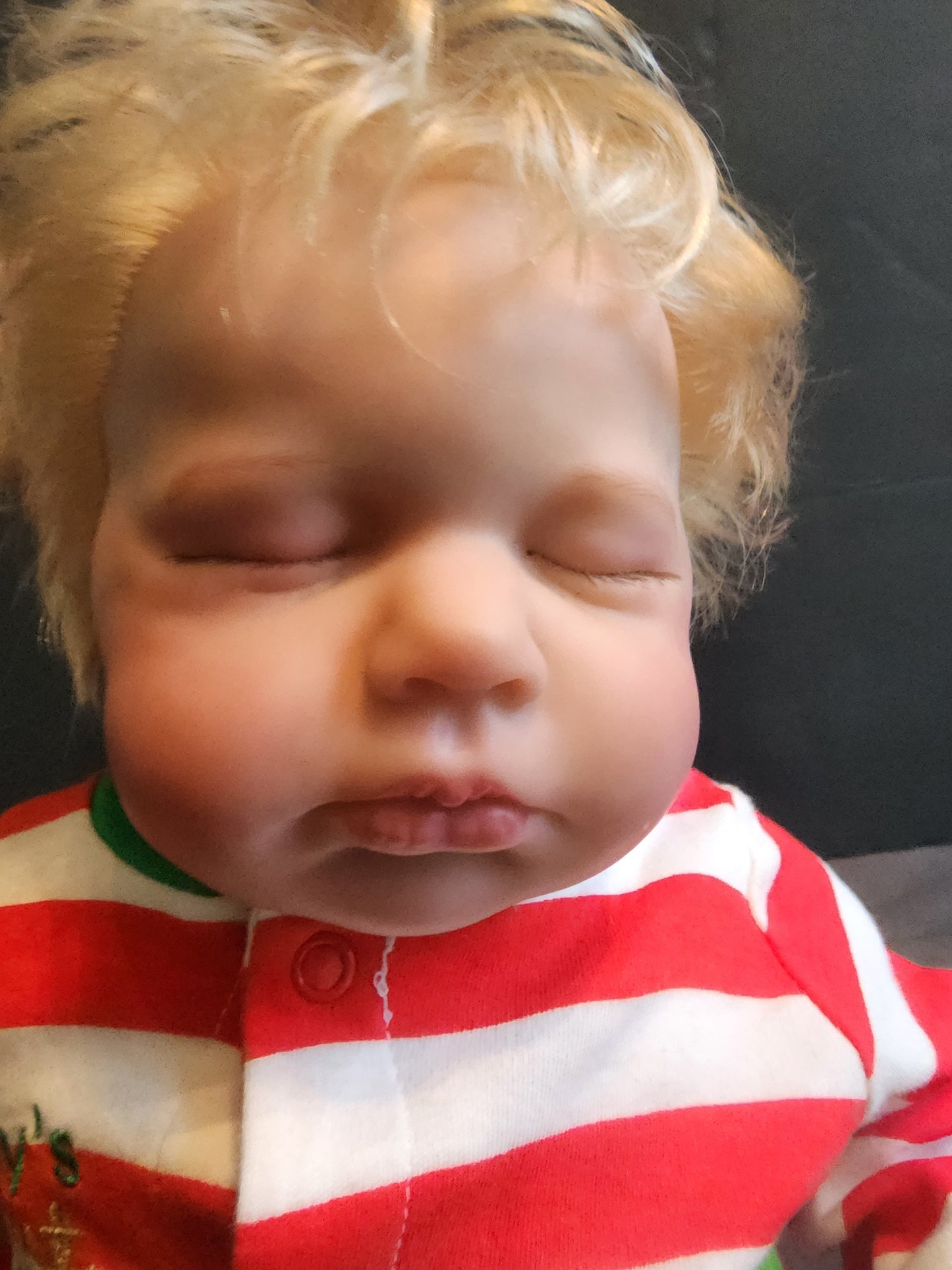 20" Realistic Reborn Sleeping Baby Doll with First Christmas Onesie