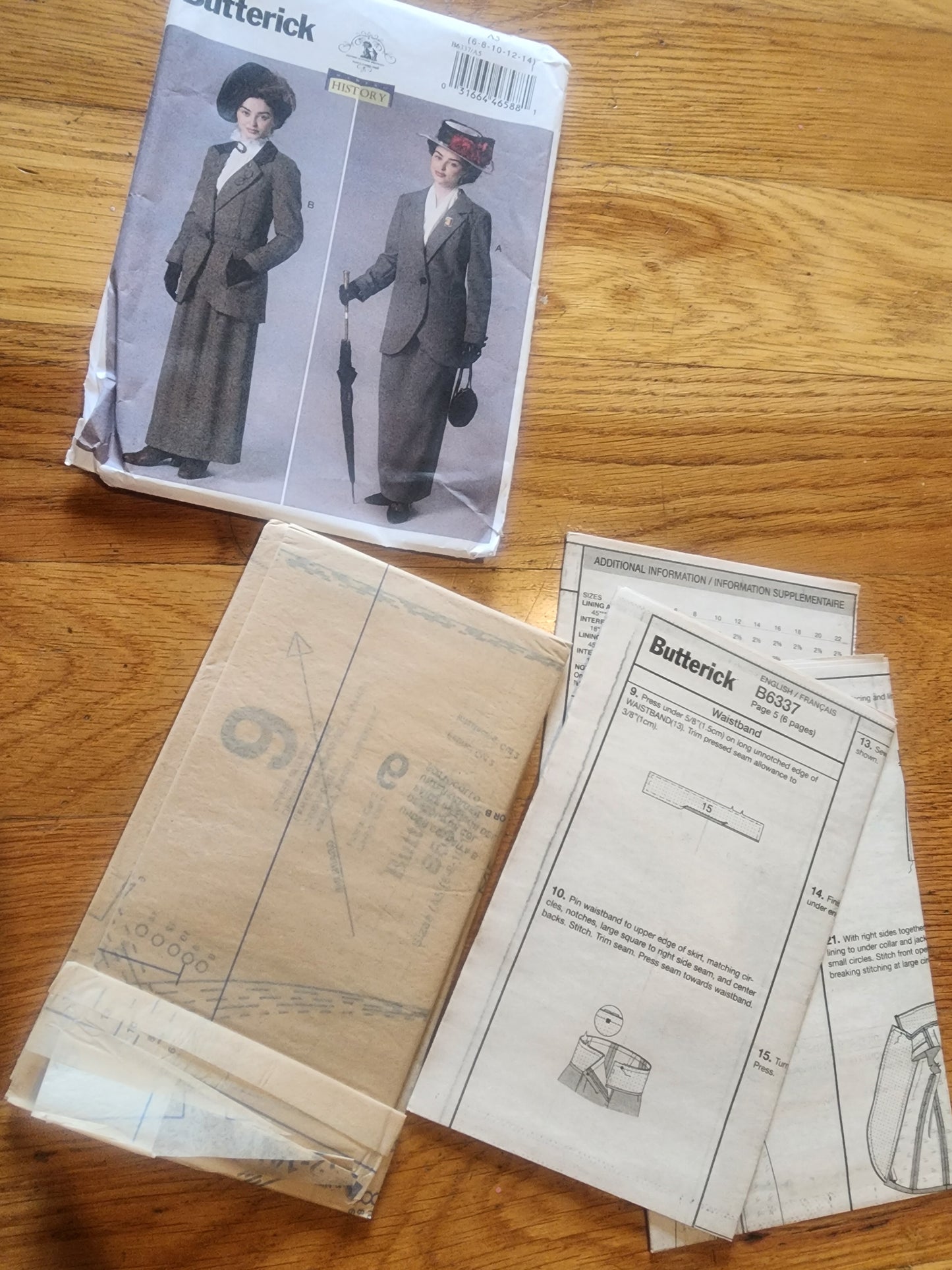 Vtg Butterick 6337 Titanic Edwardian Abby 6 8 10 12 14 Mary Poppins costume