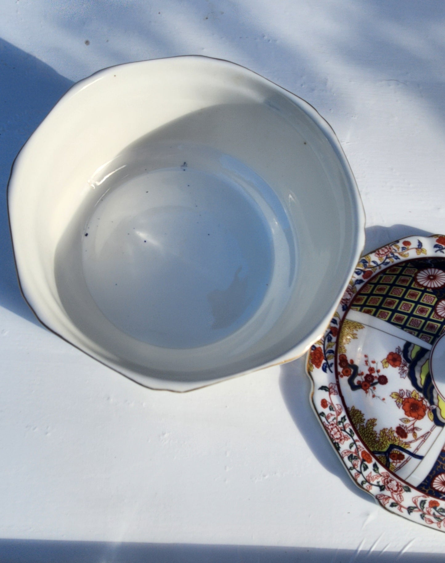 8" Asian Tatung Imari Cathay Octagon Covered Casserole Serving Bowl China