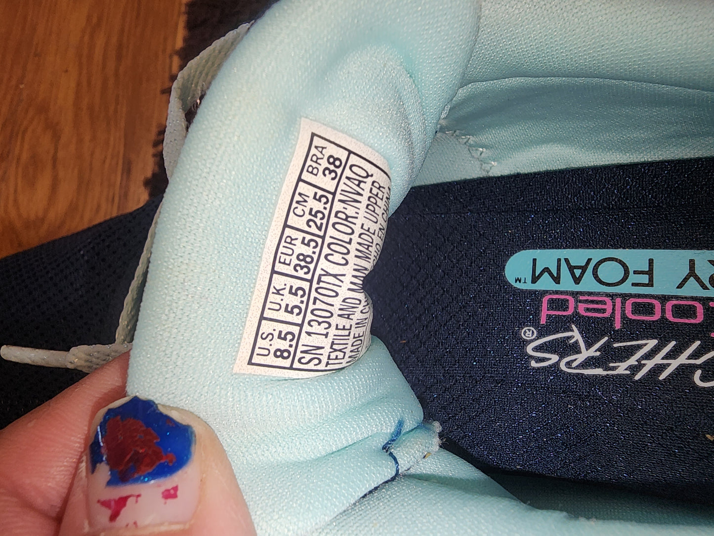 Skechers Lite-Weight Navy Sneakers Womens size 8.5 Air Cooled Memory Foam