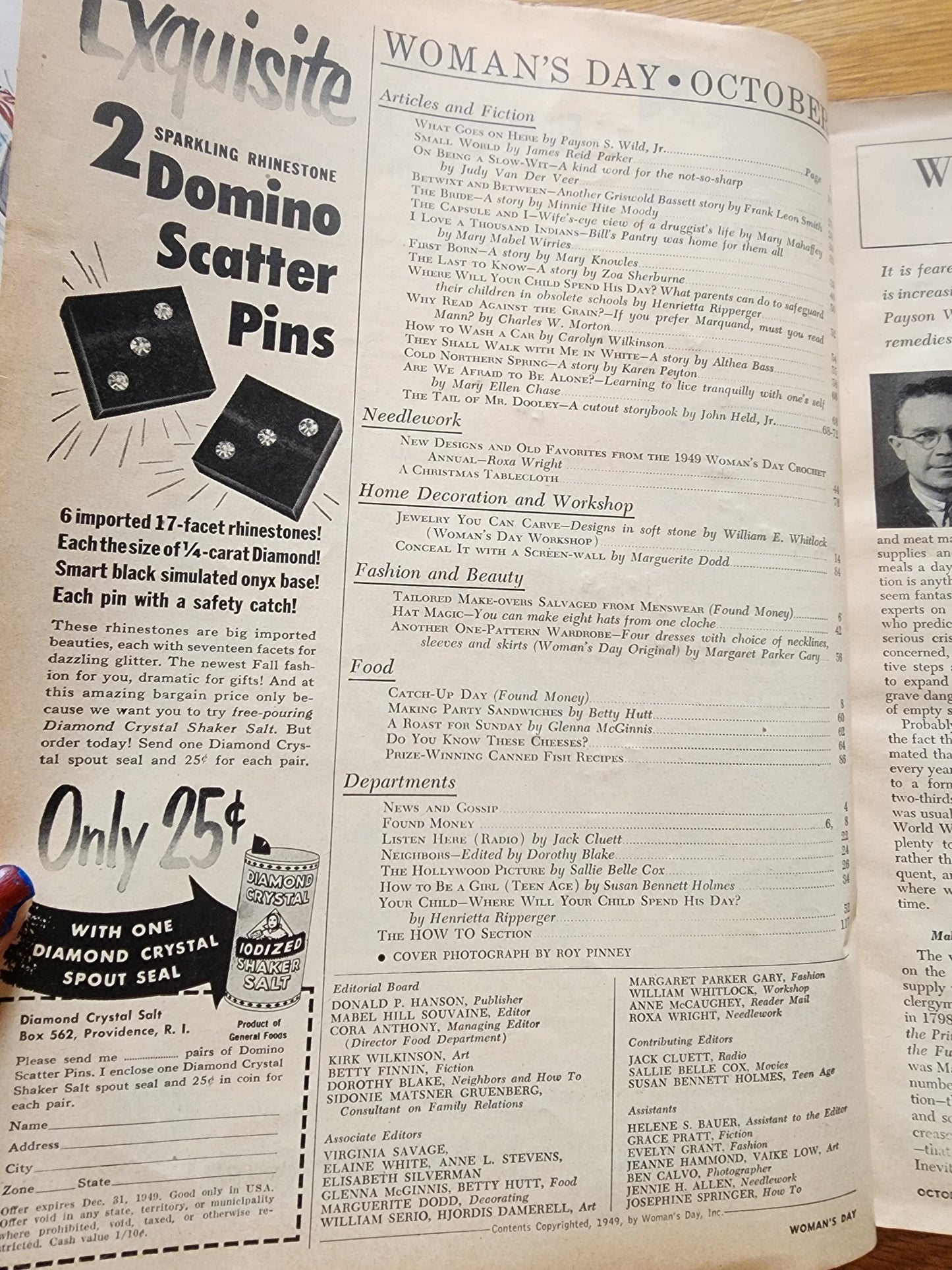 Woman's Day Magazine Tailored Make-Overs October 1949  great vintage ads