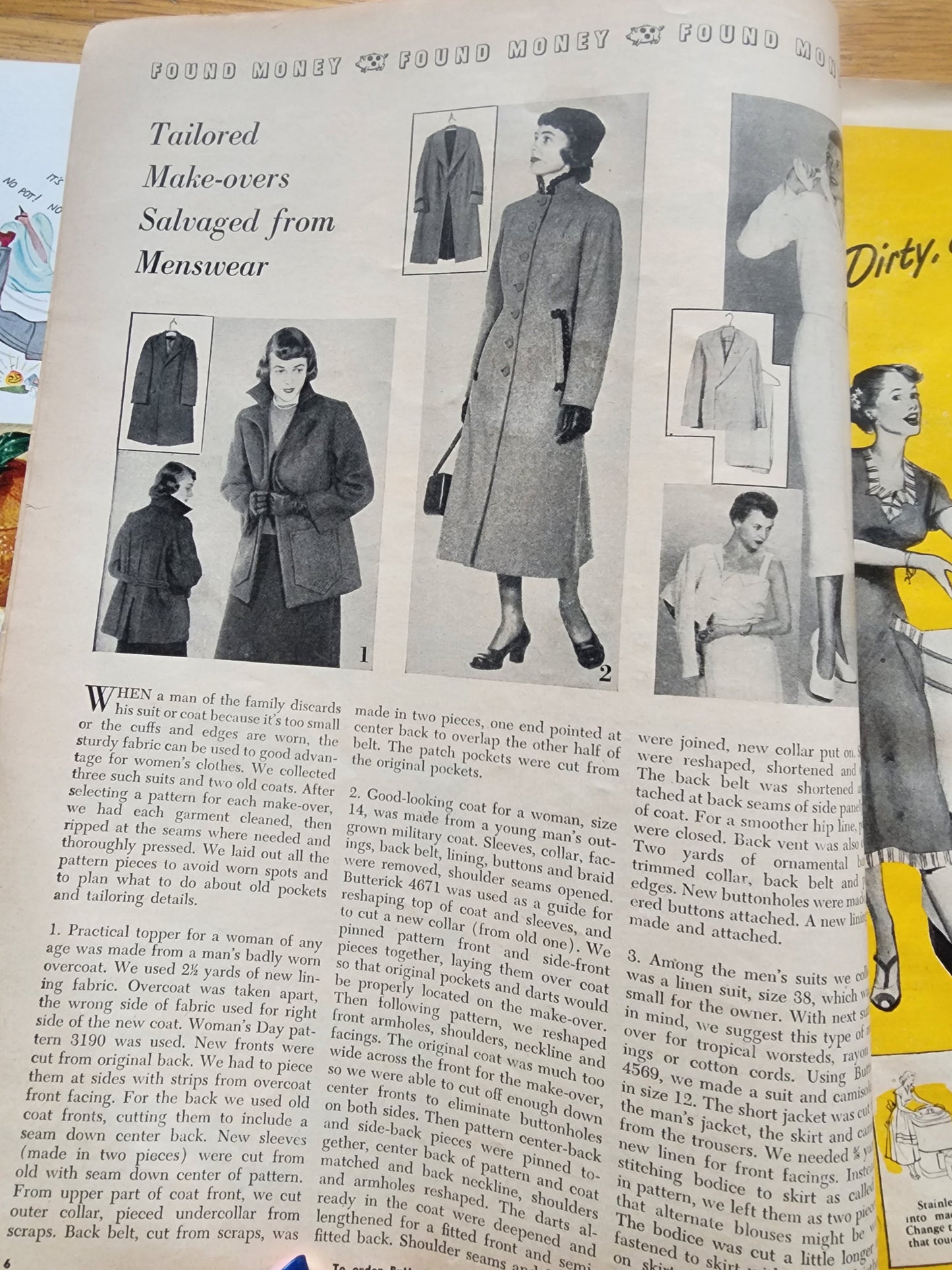 Woman's Day Magazine Tailored Make-Overs October 1949  great vintage ads