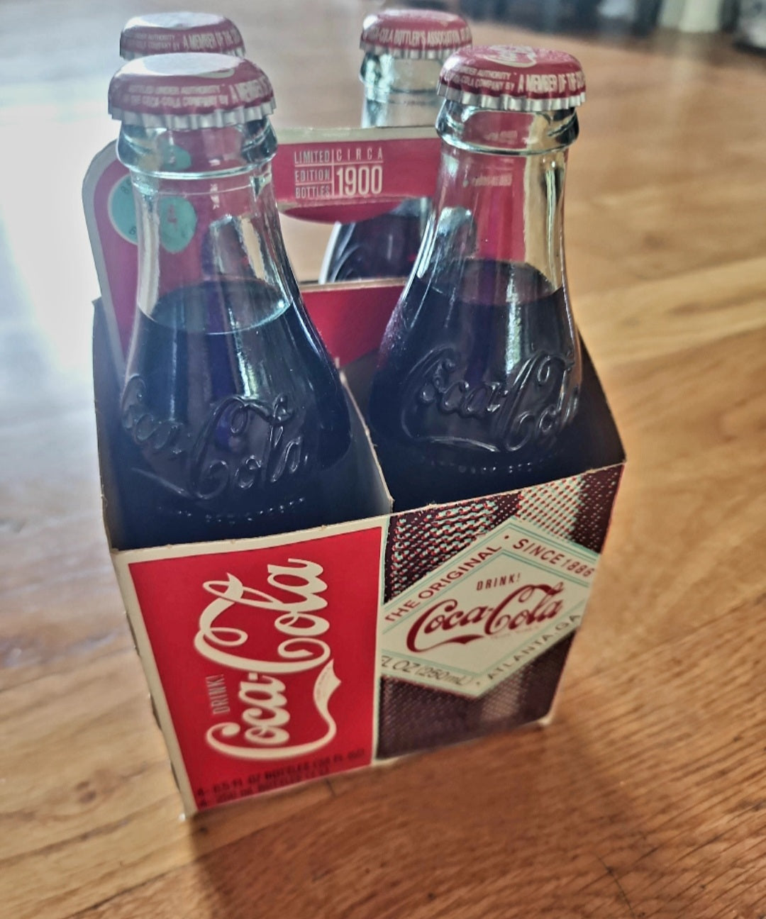 2007 Limited Edition Circa 1900 Atlanta,GA Four Pack of full Coca-Cola Bottles Collector