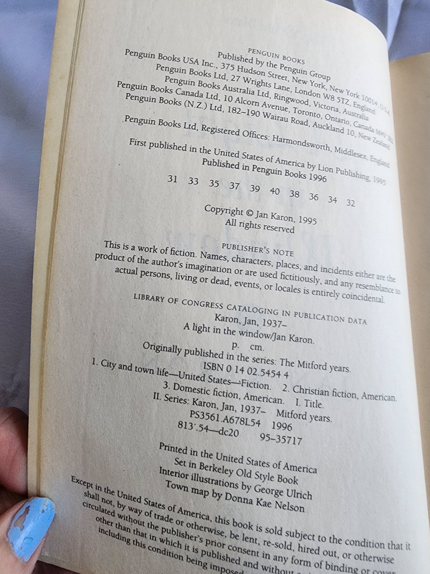 A Light in the Window pb Book Novel by Jan Karon