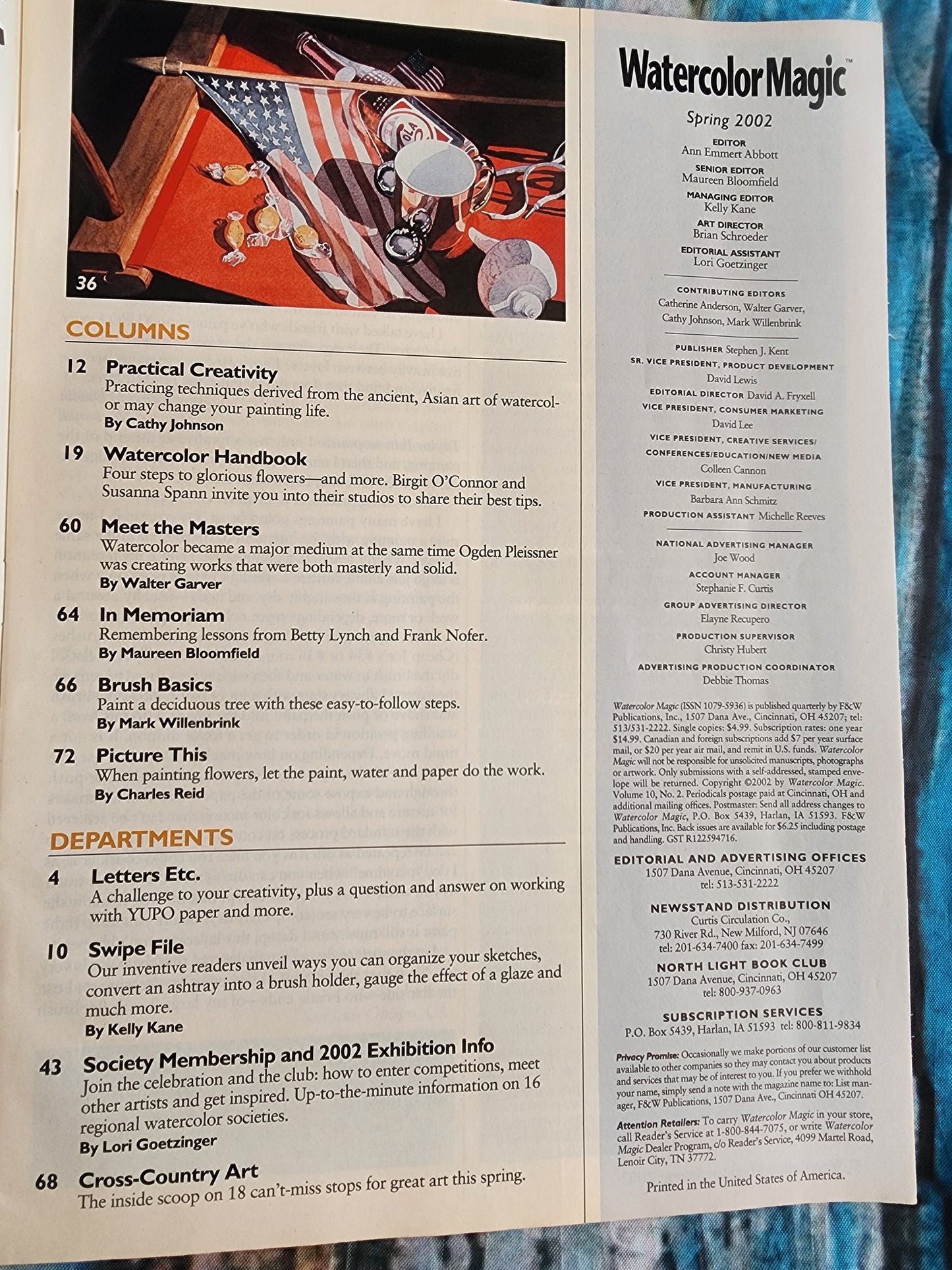 Watercolor Magic Magazine Spring 2002 tips of today's best painters