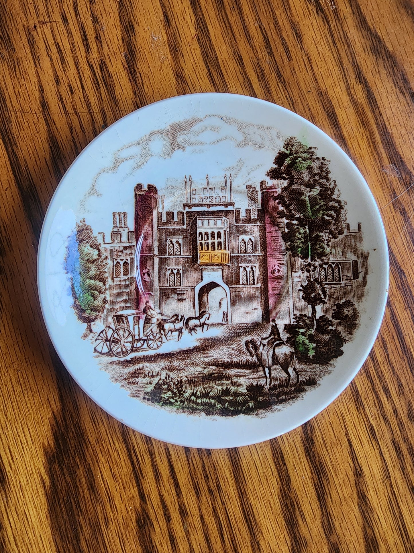 Vintage Brown Transferware Johnson Bros. Royal Homes Of Britain palace Saucer