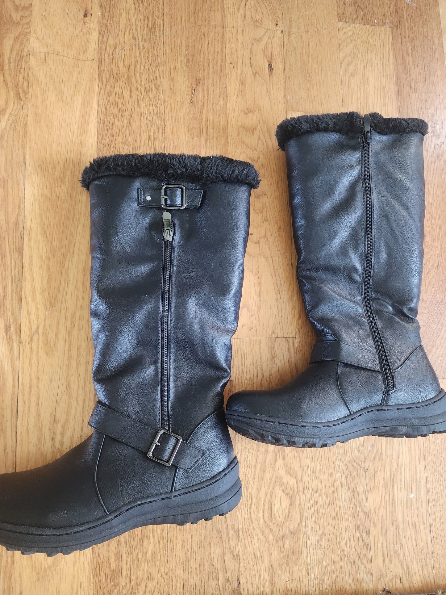 Winter Knee High Snow Boots Women Faux Fur Lined Waterproof Slip Resistant 8