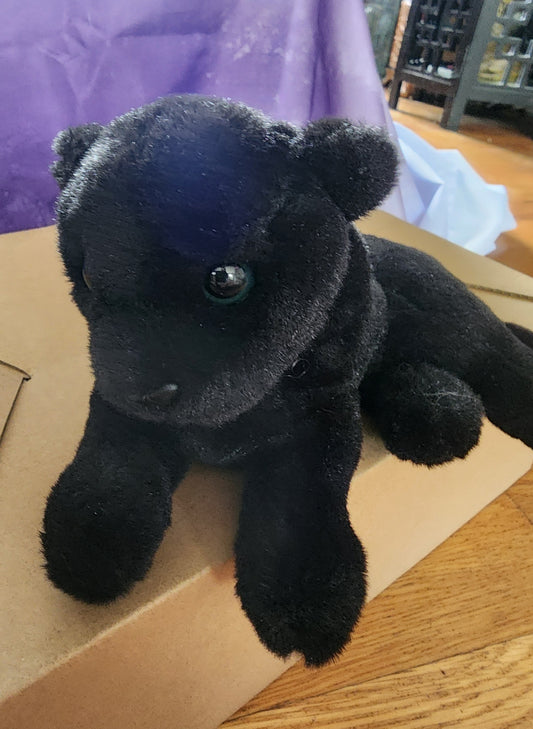 Anico 9" Black Panther Plush Toy Stuffed Animal - Sleek Dark Feline Cat