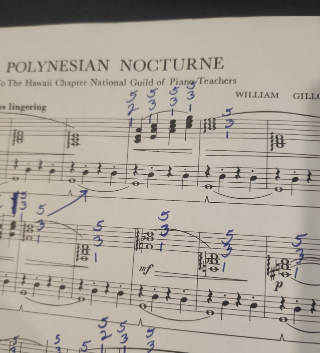 Polynesian Nocturne by William Gillock (1963) - Intermediate Piano Solo Book